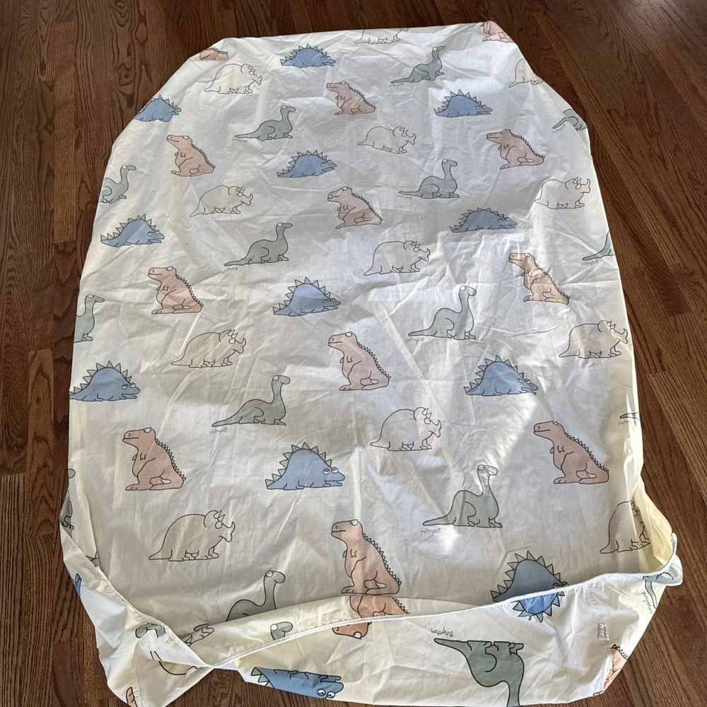 Vintage Sandra Boynton‎ Twin Sheet Set Dinosaur Print Bedding Martex Fabric 80s